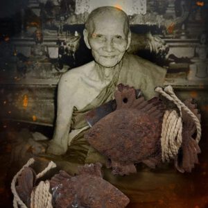 Amulet Cá Chép Tài Lộc - Lp Tae -  Wat Samngam - B.E 251x